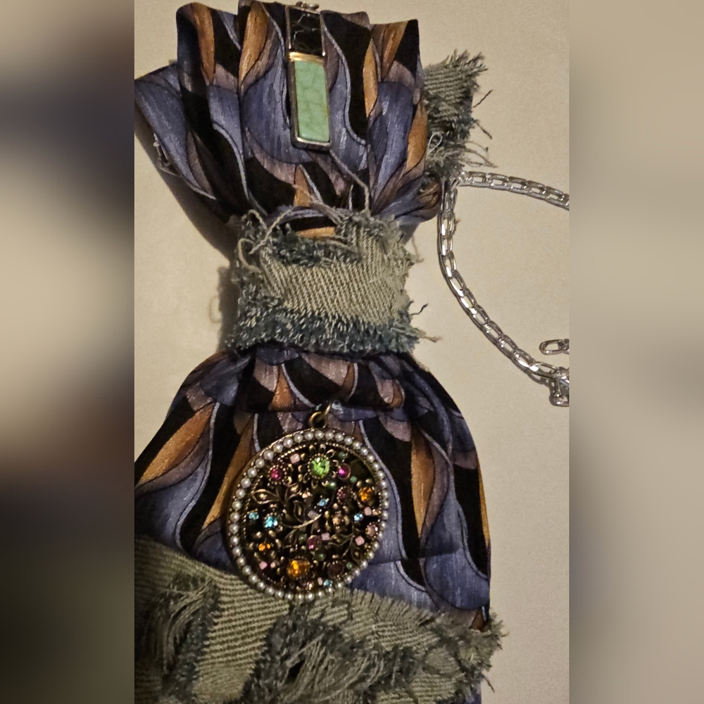 Boho Multicolor Gem Embellished Women's Tie